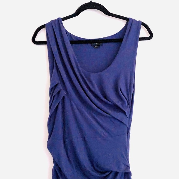 Anthropologie Deletta Camber Ruched Dress S Blue Draped Form Fitting Cocktail - Picture 4 of 7
